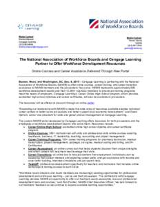 The National Association of Workforce Boards and Cengage Learning Partner to Offer Workforce Development Resources