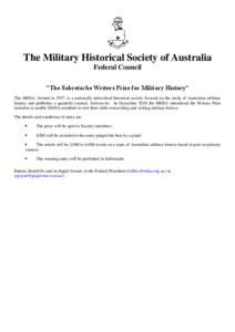 The Military Historical Society of Australia Federal Council 
