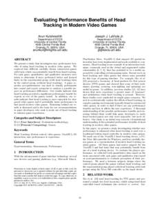 Evaluating Performance Benefits of Head Tracking in Modern Video Games