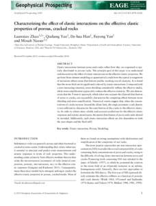 Characterizing the effect of elastic interactions on the effective elastic properties of porous, cracked rocks