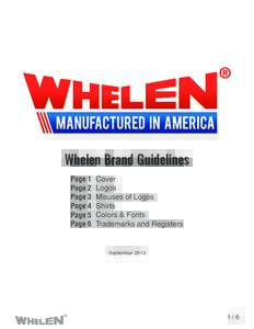 Whelen Brand Guidelines Page 1 Page 2 Page 3 Page 4 Page 5
