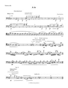 Violoncello  A te [Introduction] arpeggiate these chords strongly