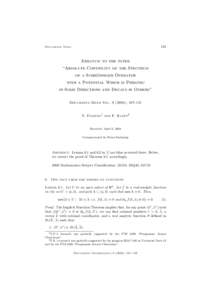 135  Documenta Math. Erratum to the paper “Absolute Continuity of the Spectrum