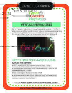 Craft Corner page pipe cleaner glasses