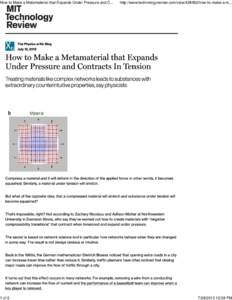 How to Make a Metamaterial that Expands Under Pressure and Cof 2 http://www.technologyreview.com/viewhow-to-make-a-m...