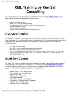 XML Training by Ken Sall Consulting