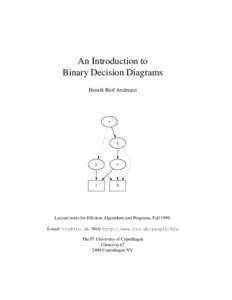 An Introduction to Binary Decision Diagrams Henrik Reif Andersen x