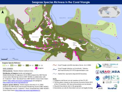 Seagrass Species Richness in the Coral Triangle  © 2013 Coral Triangle Atlas Seagrass Species Richness 1-2
