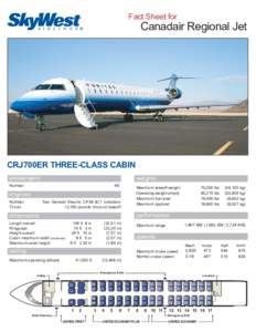 Fact Sheet for  Canadair Regional Jet CRJ700ER THREE-CLASS CABIN passengers