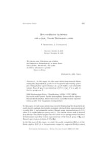 631  Documenta Math. Banach-Hecke Algebras and p-Adic Galois Representations