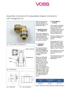Assembly instructions for adjustable shaped connectors with hexagonal nut These assembly instructions are intended for skilled technicians in the automotive industry.