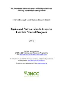 TCI Invasive Lionfish Programme 2011