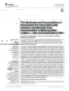 The Synthesis and Accumulation of Resveratrol Are Associated with Veraison and Abscisic Acid Concentration in Beihong (Vitis vinifera  Vitis amurensis) Berry Skin