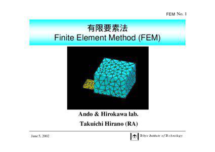 FEM No. 1  Finite Element Method (FEM)