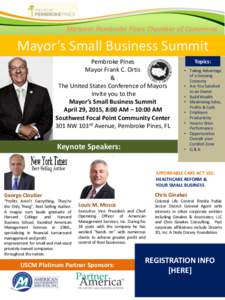 Miramar Pembroke Pines Chamber of Commerce  Mayor’s Small Business Summit Pembroke Pines Mayor Frank C. Ortis &