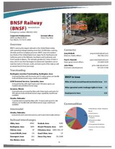 BNSF Railway (BNSF) www.bnsf.com Emergency number: [removed]Corporate headquarters