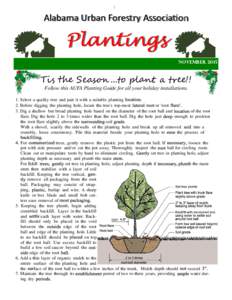 Alabama Urban Forestry Associa on  Plantings NovemberTis the Season ...to plant a tree!!