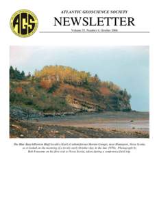 ATLANTIC GEOSCIENCE SOCIETY  NEWSLETTER Volume 35, Number 4, OctoberThe Blue Beach/Horton Bluff locality (Early Carboniferous Horton Group), near Hantsport, Nova Scotia,