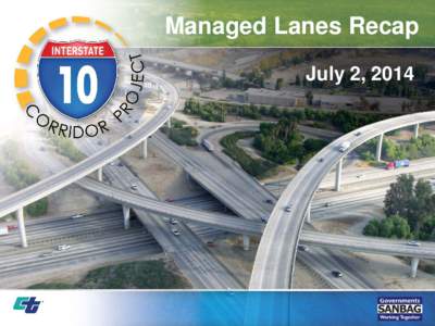 Managed Lanes Recap July 2, 2014 Corridors  Challenges