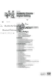 Script for  Audacity Course Digital Editing  1 AUDIO BASICS