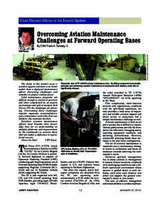 JAN 2012 Section 1_June04.qxd[removed]:11 PM Page 12  Chief Warrant Officer of the Branch Update Overcoming Aviation Maintenance Challenges at Forward Operating Bases