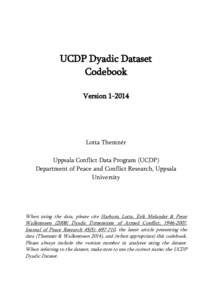 UCDP Dyadic Dataset Codebook VersionLotta Themnér Uppsala Conflict Data Program (UCDP)