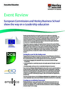 Executive Education  Event Review European Commission and Henley Business School show the way on e-Leadership education