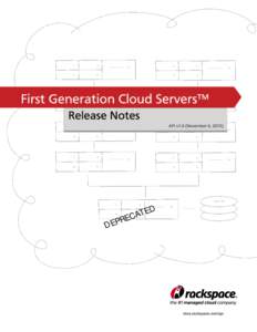 First Generation Cloud Servers™ Release Notes