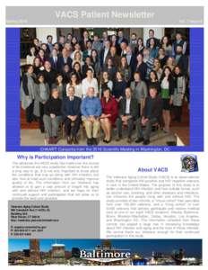 VACS Patient Newsletter Spring 2016 Vol. 1 Issue 8  CHAART Consortia from the 2016 Scientific Meeting in Washington, DC
