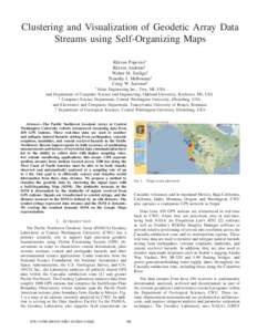Clustering and Visualization of Geodetic Array Data Streams using Self-Organizing Maps ∗ Altair  R˘azvan Popovici∗