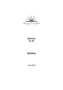 German K–10 Syllabus  June 2003