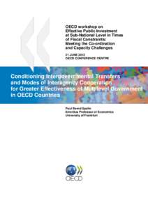 OECD workshop on Effective Public Investment at Sub-National Level in Times of Fiscal Constraints: Meeting the Co-ordination and Capacity Challenges