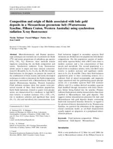 Contrib Mineral Petrol:485–503 DOIs00410ORIGINAL PAPER  Composition and origin of fluids associated with lode gold