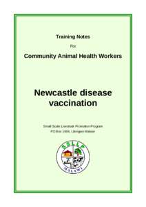 Training Notes For Community Animal Health Workers  Newcastle disease