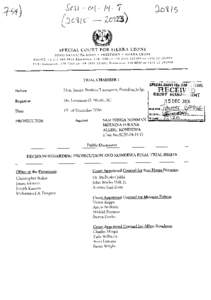 DECISION REGARDING PROSECUTION AND KONDEWA FINAL TRIAL BRIEFS