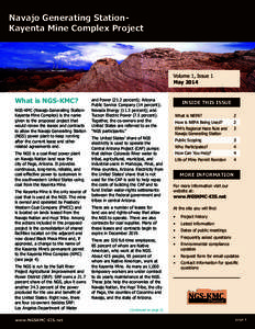 Navajo Generating StationKayenta Mine Complex Project  Volume 1, Issue 1 May[removed]What is NGS-KMC?