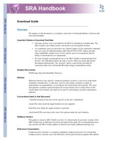 SRA Handbook  Download Guide