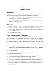 Appendix  4 Explanation of Terms Establishments