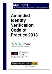 AML / CFT Anti-money laundering and countering financing of terrorism Amended Identity Verification