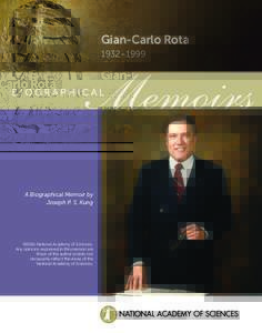 Gian-Carlo Rota 1932–1999 A Biographical Memoir by Joseph P. S. Kung
