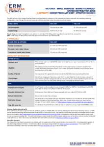 VICTORIA – SMALL BUSINESS - MARKET CONTRACT UNITED DISTRIBUTION ZONE ELECTRICITY: ENERGY PRICE FACT SHEET - EFFECTIVE[removed]VIC_FIX_BUS_UE_SR