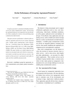 On the Performance of Group Key Agreement Protocols  Yair Amir  