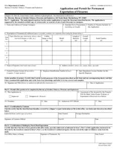 U.S. Department of Justice Bureau of Alcohol, Tobacco, Firearms and Explosives OMB NoApplication and Permit for Permanent