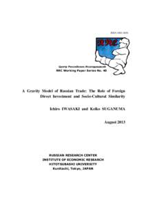 ISSN  Центр Российских Исследований RRC Working Paper Series No. 40