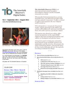 The Interfaith Observer’s Digital Index Vol. I - September 2011 – August 2012 www.theinterfaithobserver.org