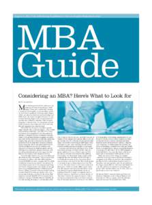 August 5, 2013 • An Advertising Supplement to the Los Angeles Business Journal  MBA
