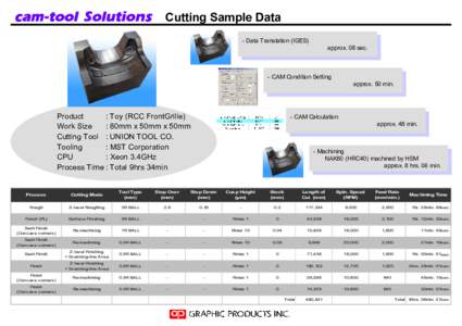 cam-tool Solutions Cutting Sample Data - Data Translation (IGES) - Data Translation (IGES) approx. 08 sec. approx. 08 sec.