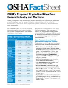 FactSheet OSHA’s Proposed Crystalline Silica Rule: General Industry and Maritime OSHA is proposing two standards to protect workers from exposure to respirable crystalline silica—one for general industry and maritime
