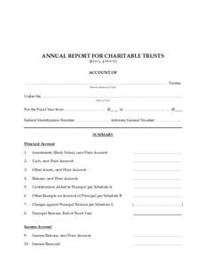 ANNUAL REPORT FOR CHARITABLE TRUSTS