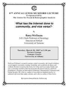 2ND  ANNUAL  LEWIS  MUMFORD  LECTURE